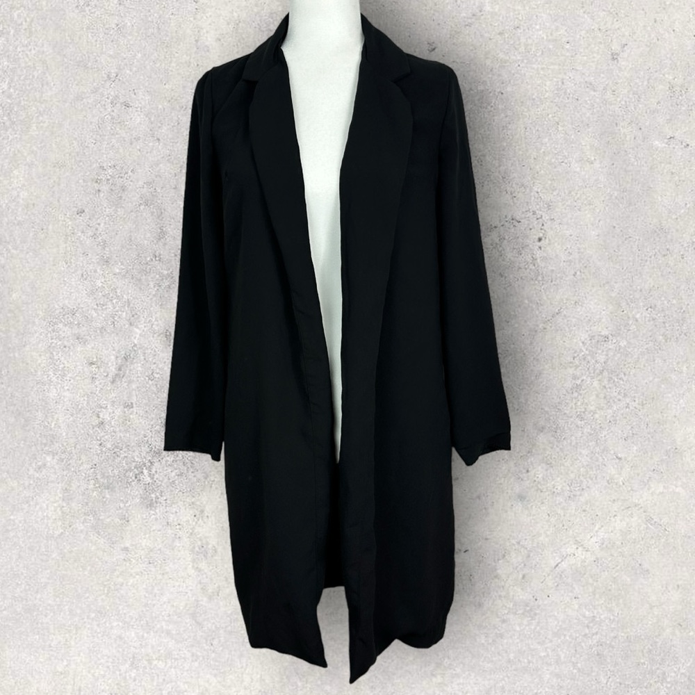 Urban Outfitters Drape Jacket Silence Noise Black‎ Robe Open Front Coat Size XS